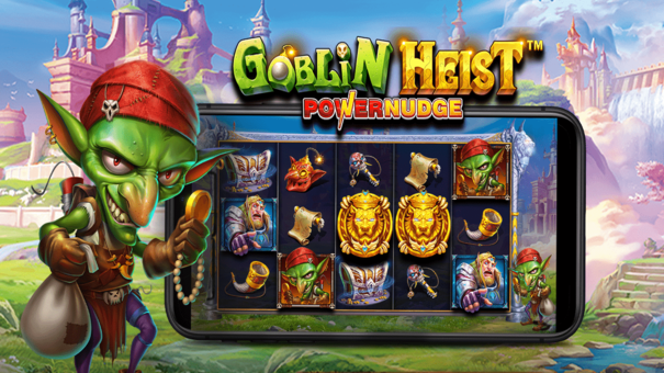 Goblin Heist Powernudge là trò chơi slot game có 5 cuộn, 3 hàng cùng 10 dòng thanh toán có chủ đề yêu tinh xanh mới lạ. Thiết kế của trò chơi đưa người chơi liên tưởng đến một thế giới cổ tích, nền trò chơi có một con yêu tinh xanh đứng ở góc dưới cùng bên trái, tay ôm một túi chiến lợi phẩm, anh ta vừa đột nhập vào lâu đài trong sách ảnh ở phía sau và tiếp tục cuộc phiêu lưu.Hãy đến 33WIN trò chơi trực tuyến để biết thêm thông tin nhé .